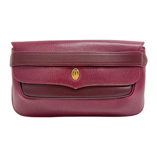 Must Line Bordeaux Leather Clutch Bag