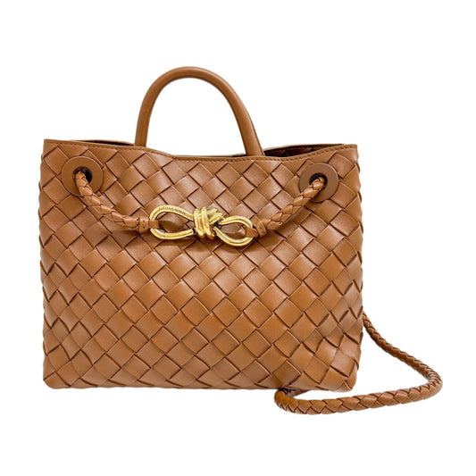 Andiamo Intrecciato Brown Leather Two Way Bag