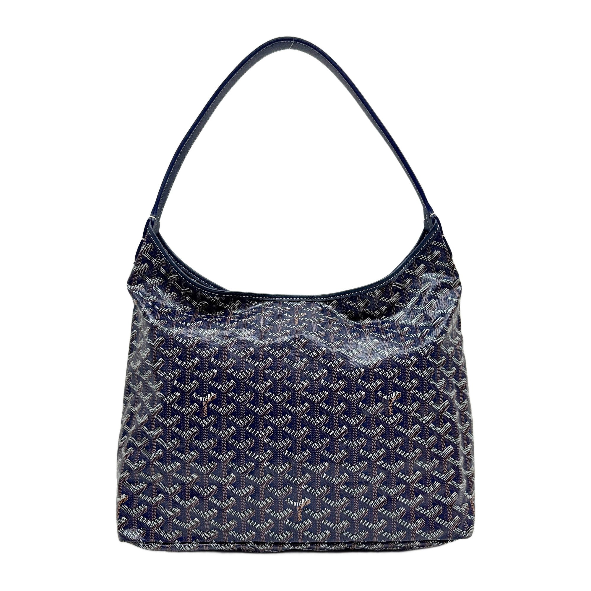 Hobo Bohème Monogram Navy Coated Canvas Shoulder Bag