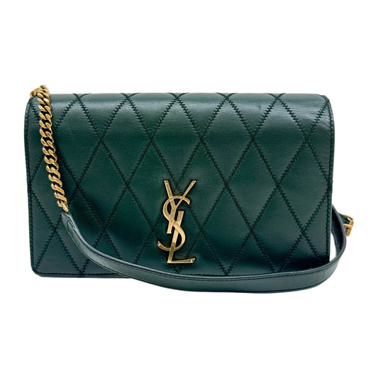 Angie Quilted Green Leather Shoulder Bag
