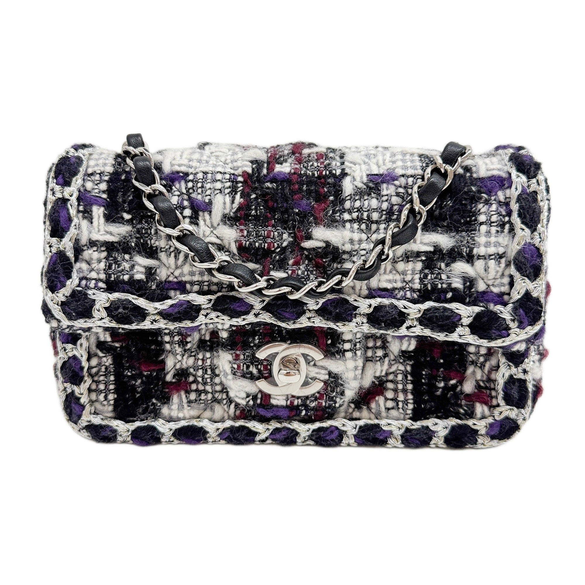 Rectangular Mini Classic Flap 2019 Multicolor Quilted Tweed Shoulder Bag