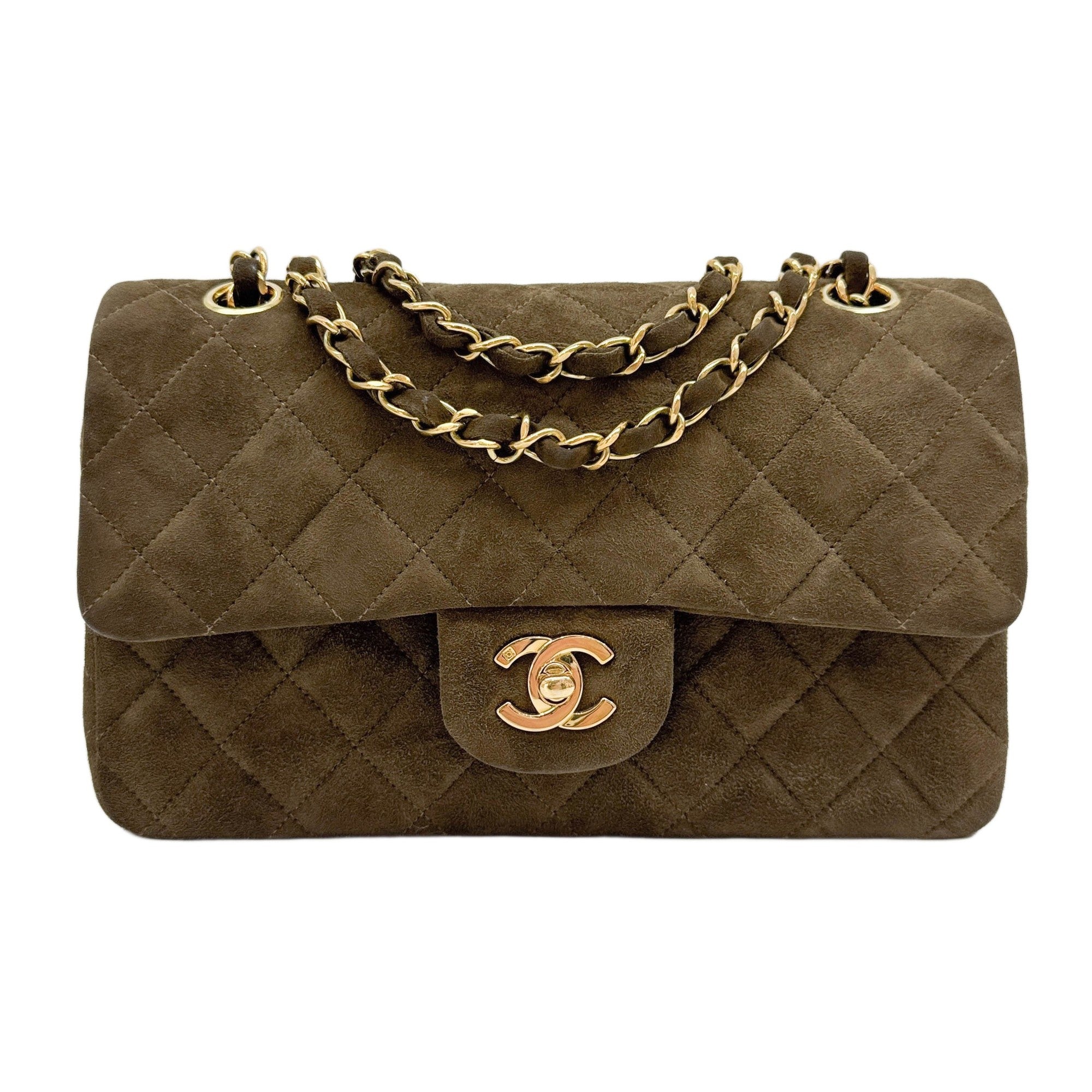 Small Classic Double Flap 1994-1996 Matelasse Brown Suede Shoulder Bag