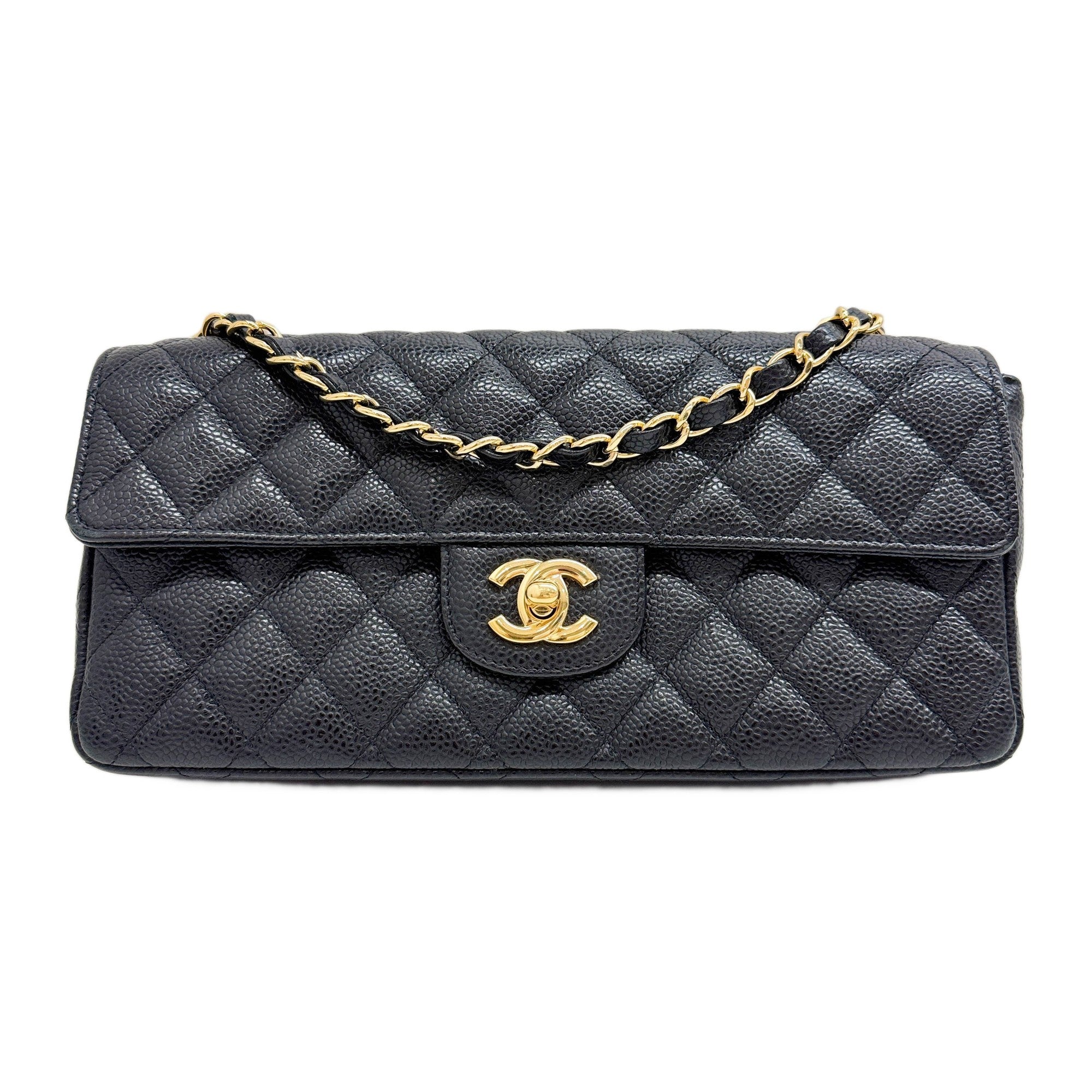 Classic Long Flap 2010-2011 Matelasse Black Caviar Leather Shoulder Bag