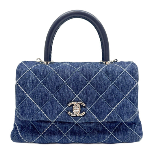 Coco Handle 2018 Matelasse Blue Denim Two Way Bag