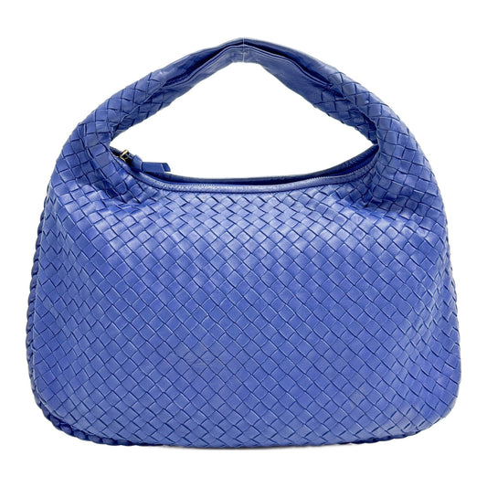 Veneta Intrecciato Blue Leather Shoulder Bag