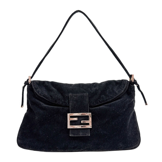 Black Corduroy Shoulder Bag