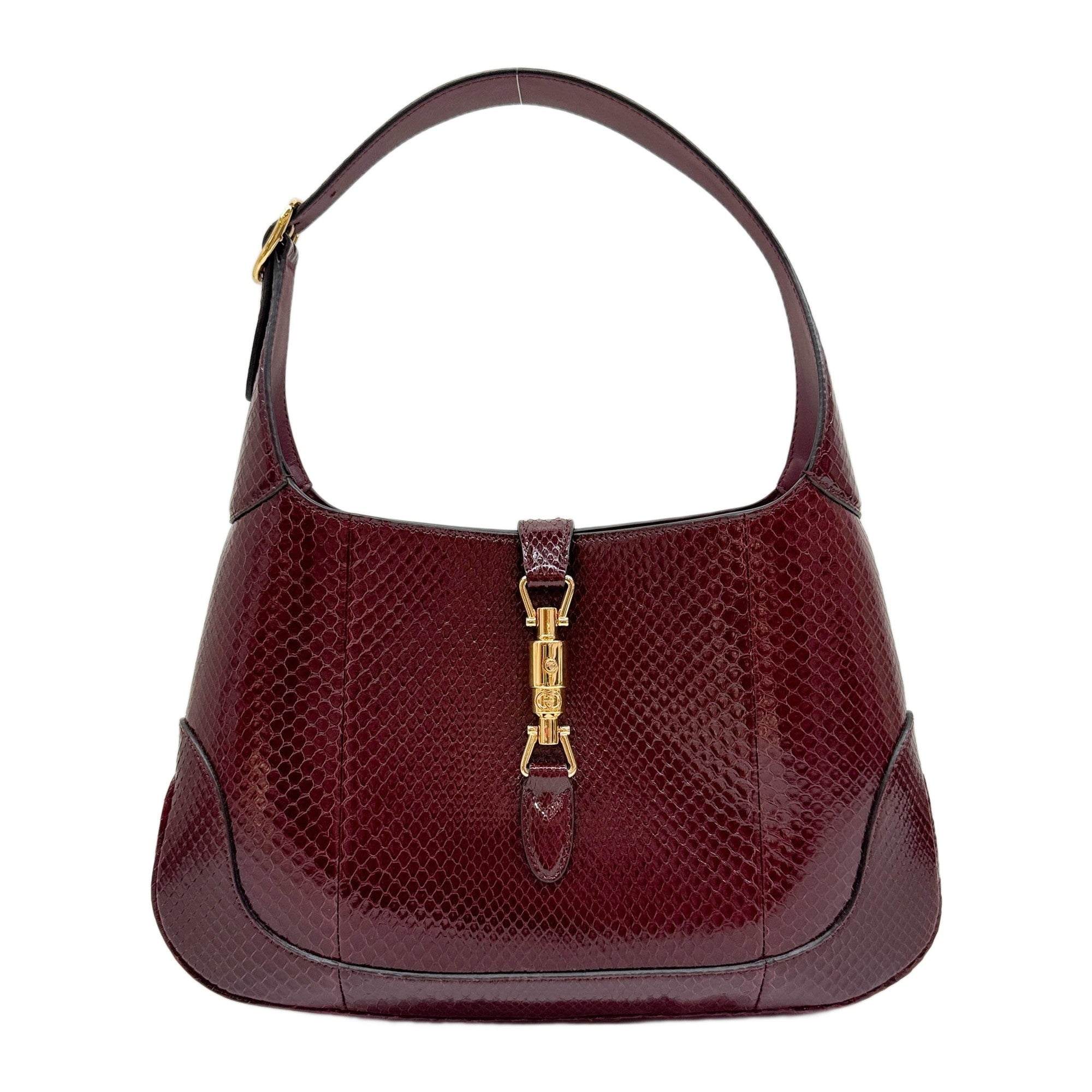 Jackie 1961 Red Python Embossed Leather Shoulder Bag
