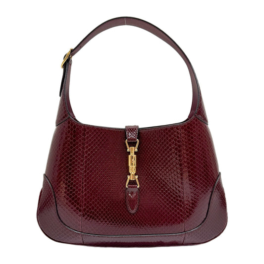Jackie 1961 Red Python Embossed Leather Shoulder Bag