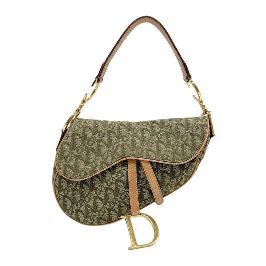 Saddle Green Trotter Canvas Shoulder Bag