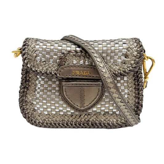 Madras Metallic Bronze Leather Shoulder Bag