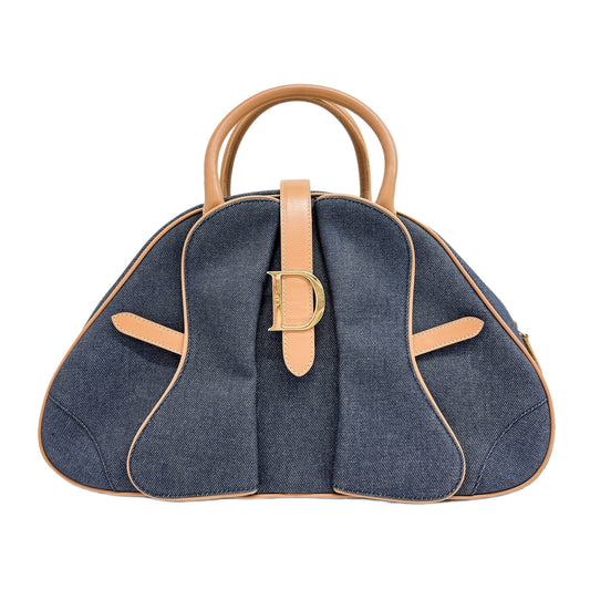 Saddle Bowler Blue Denim Hand Bag