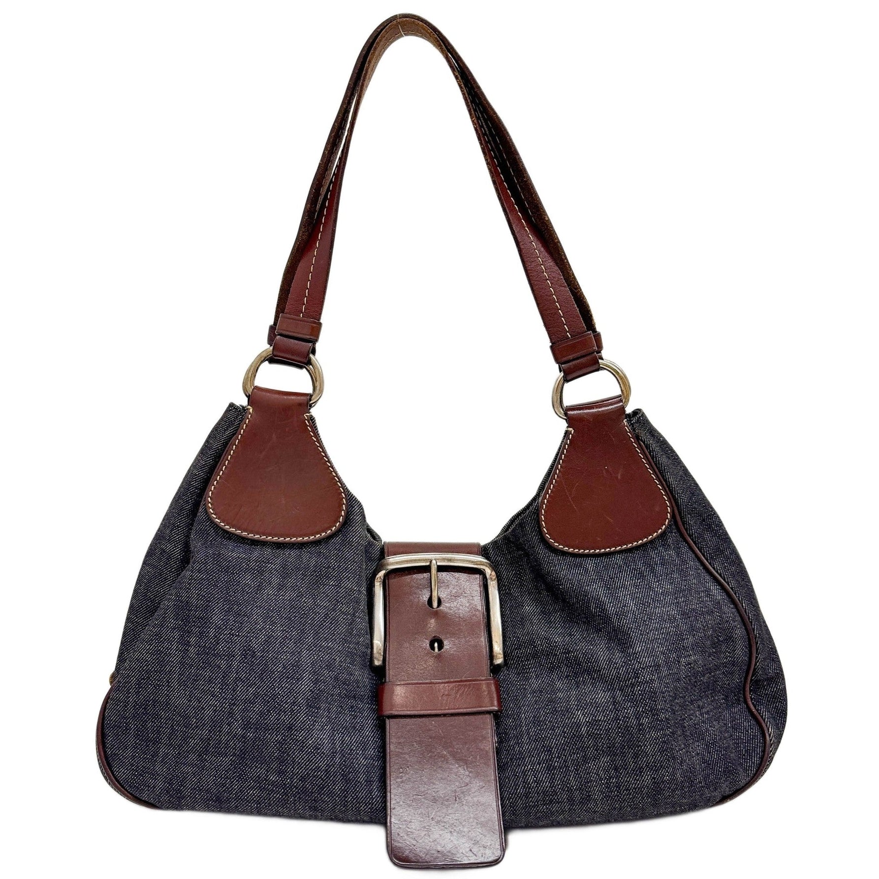 Moon Blue Denim Shoulder Bag