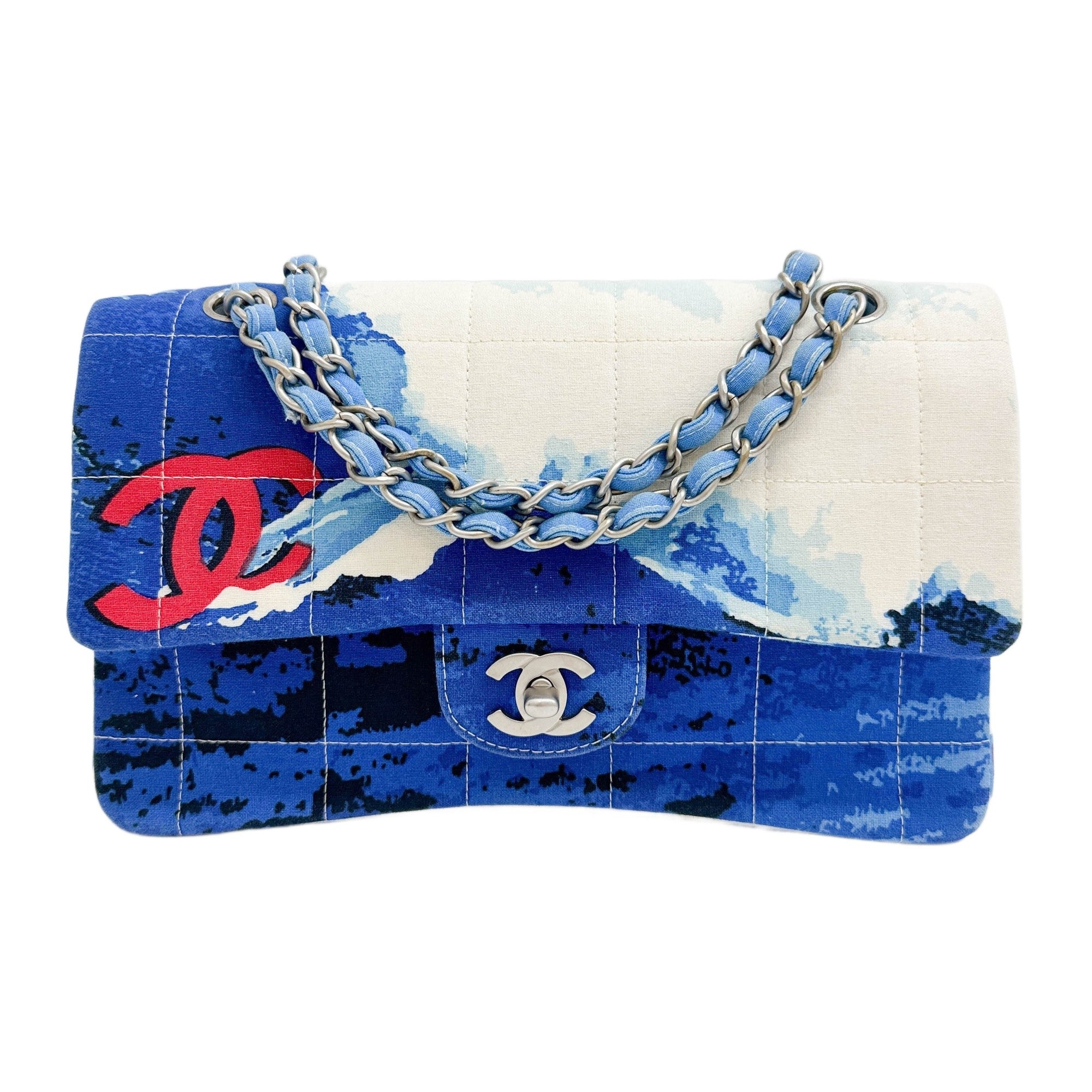 Surf Line Choco Bar Classic Flap 2002-2003 Zip Closure Blue Canvas Shoulder Bag