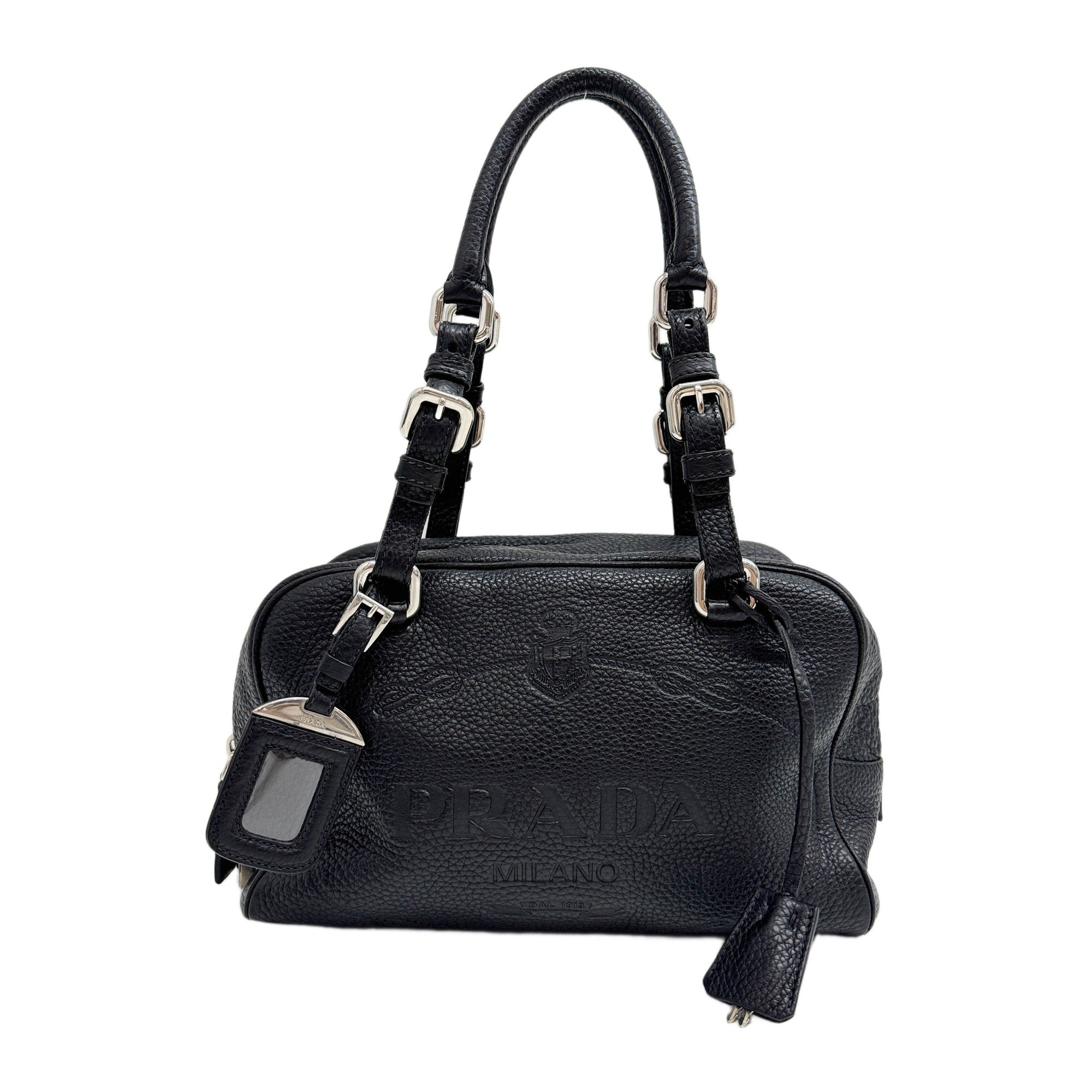 Boston Black Leather Shoulder Bag