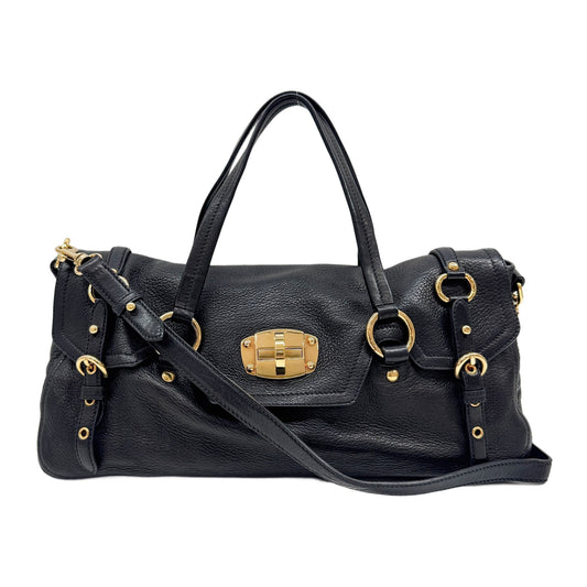 Paloma Black Leather Two Way Bag