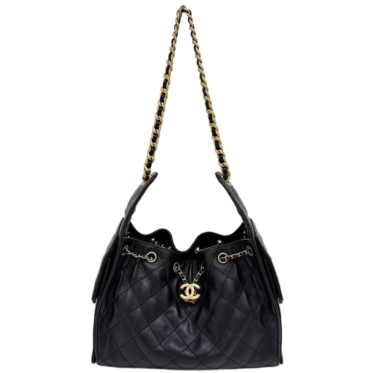 Small Chanel 25 2021-2026 Matelasse Black Leather Shoulder Bag