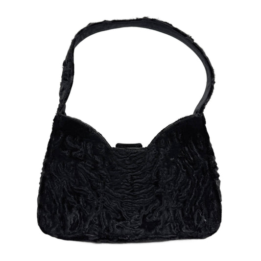 Astrakhan Black Fur Shoulder Bag
