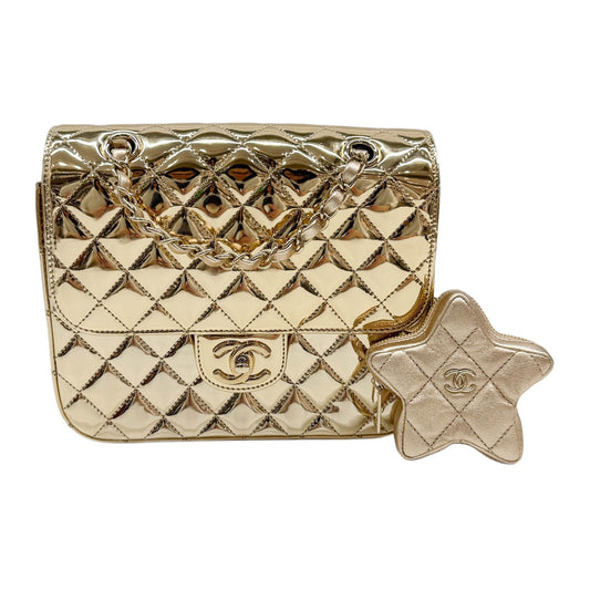 Hollywood Boulevard Flap Backpack 2024 Matelasse Gold Patent Leather Two Way Bag