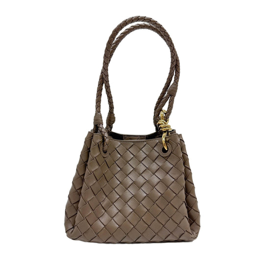 Small Parachute Veneta Intrecciato Brown Two Way Bag