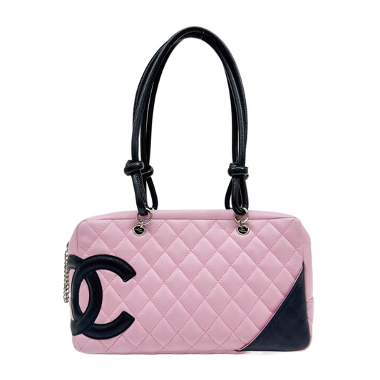Cambon Bowling 2004-2005 Matelasse Pink Leather Shoulder Bag