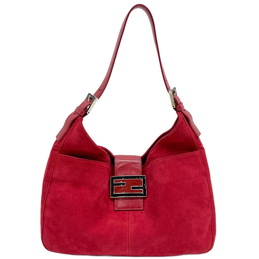 Red Suede Shoulder Bag