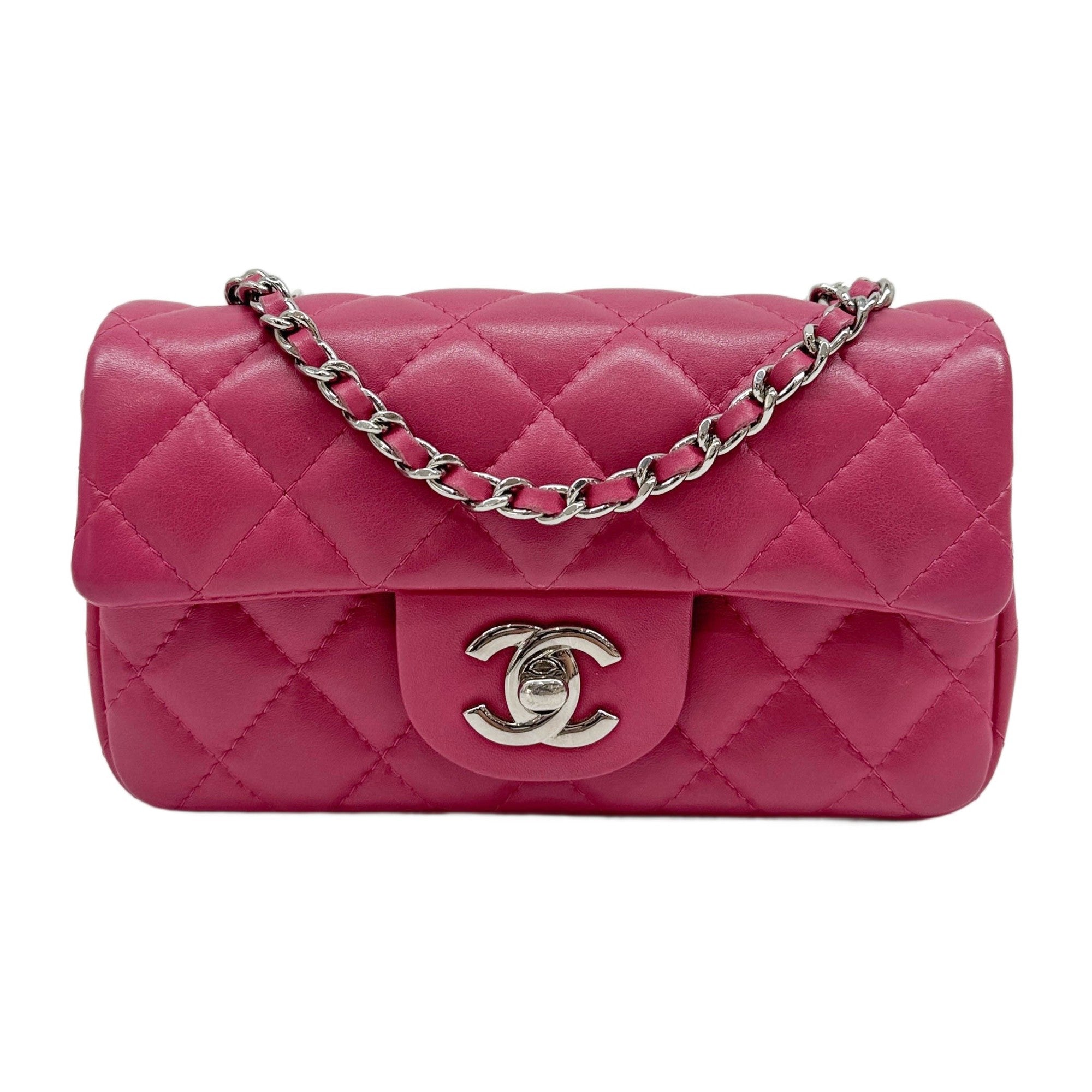 Rectangular Mini Classic Flap 2012-2013 Matelasse Pink Leather Shoulder Bag