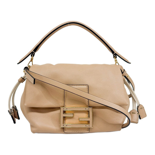 Mini Mamma Baguette Sand Beige Nappa Leather Two Way Bag