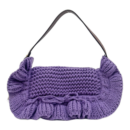 Chef Knit Purple Fabric Shoulder Bag