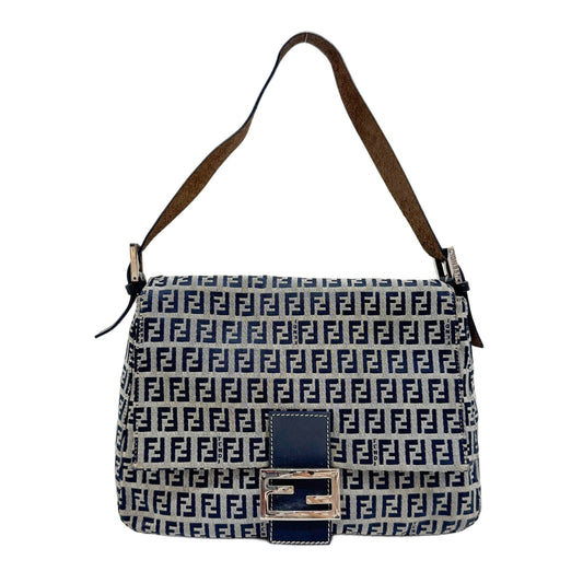 Mamma Baguette Blue Zucchino Canvas Shoulder Bag