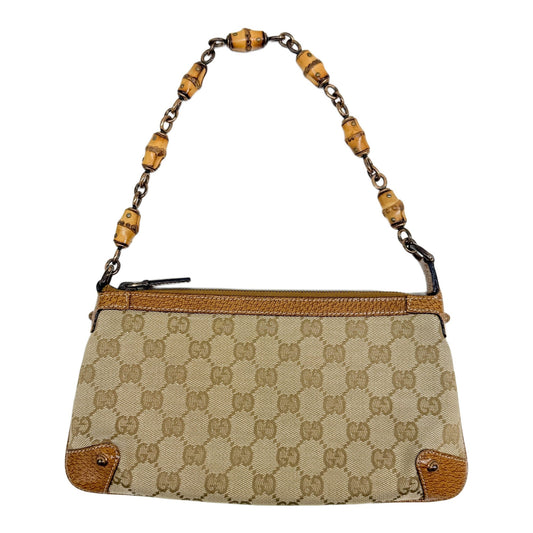 Brown GG Canvas Bamboo Strap Shoulder Bag