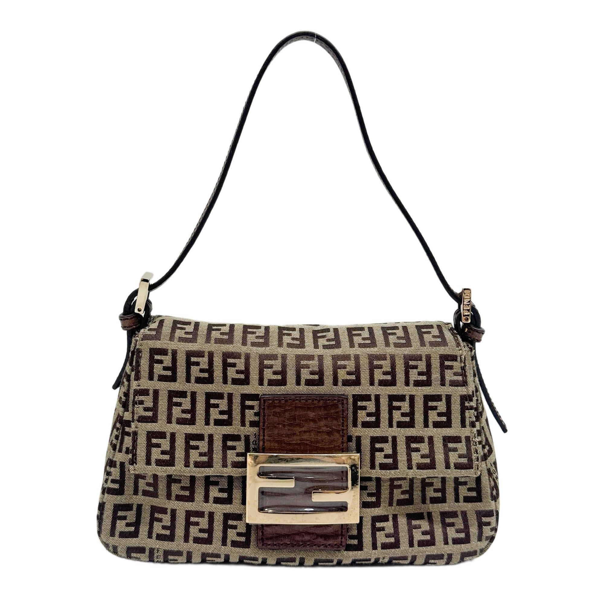 Mini Mamma Baguette Light Brown Zucchino Canvas Shoulder Bag
