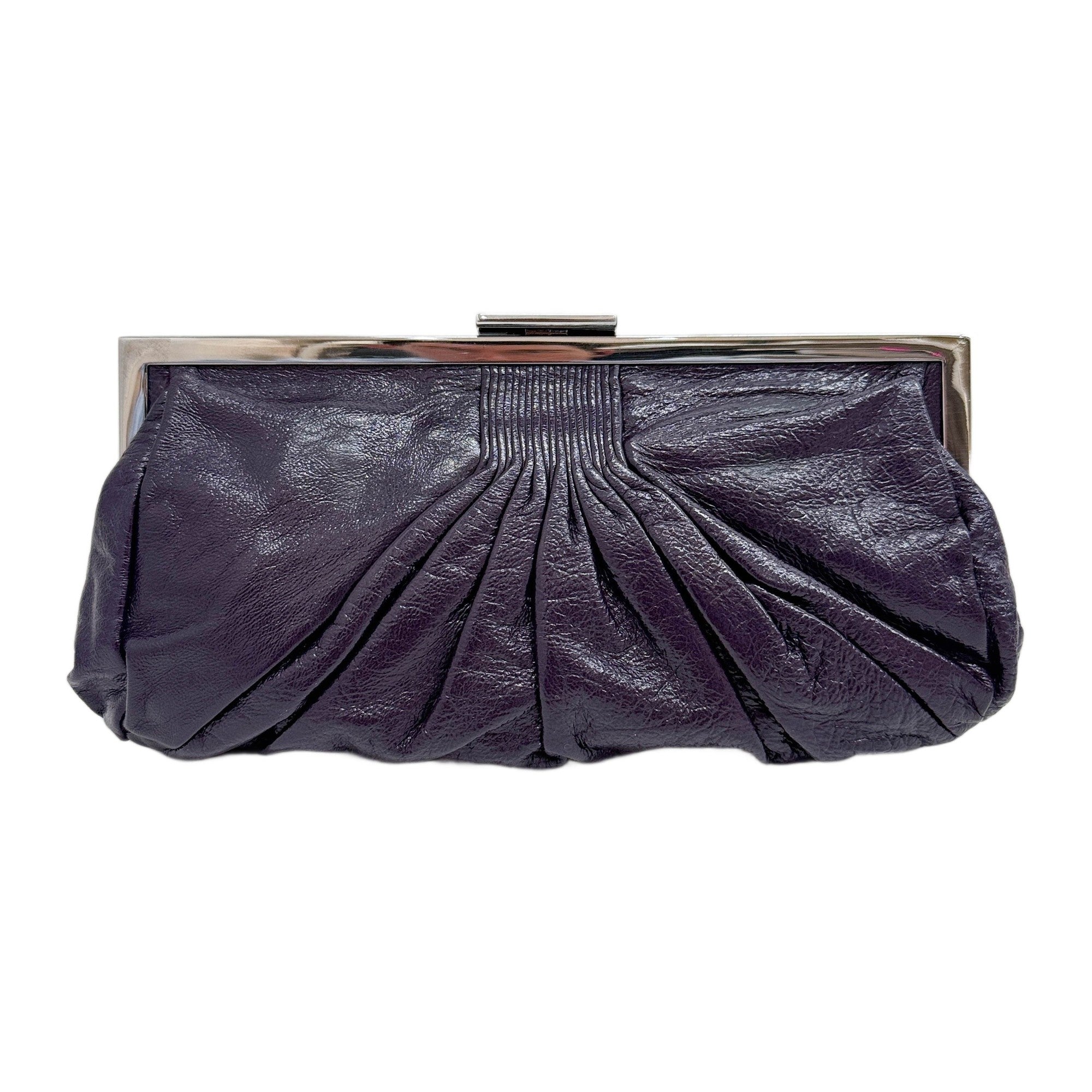 Purple Leather Clutch Wallet