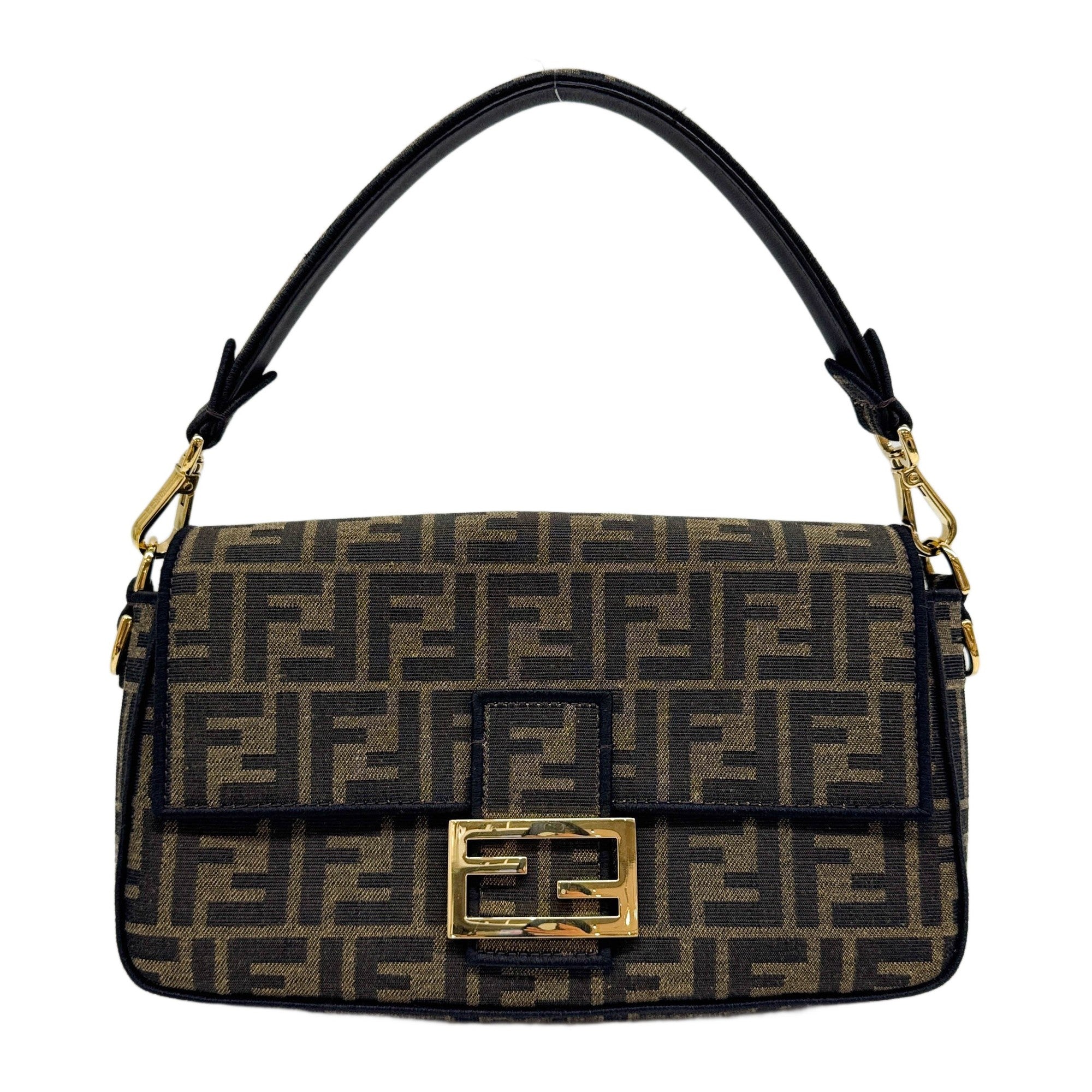 Baguette Brown Zucca Jacquard Canvas Two Way Bag