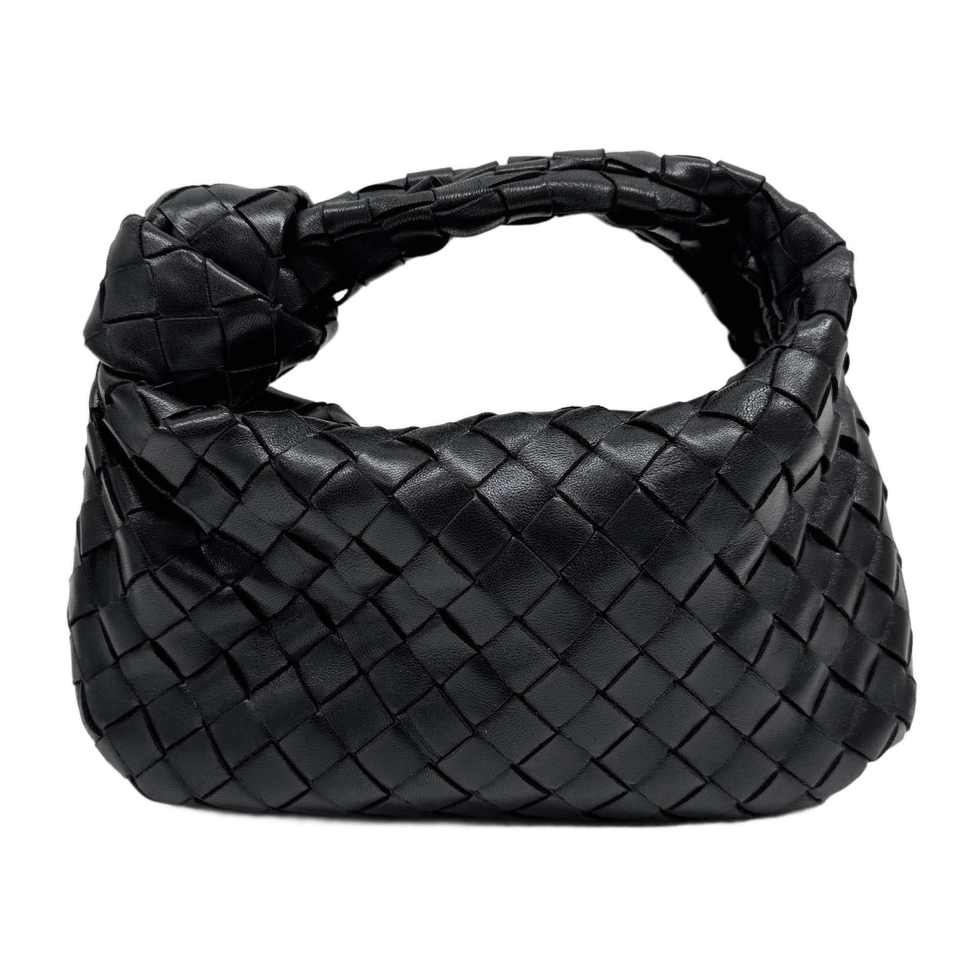 Mini Jodie Intrecciato Black Leather Hand Bag