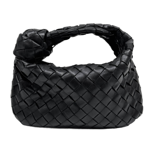 Mini Jodie Intrecciato Black Leather Hand Bag