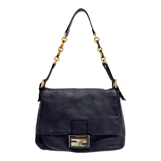 Mamma Baguette Black Leather Shoulder Bag