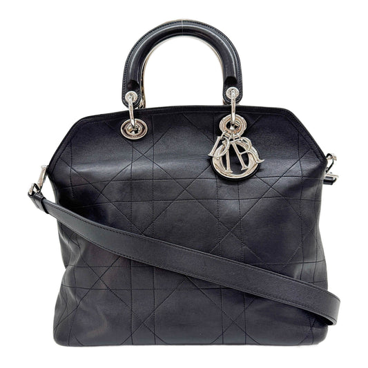 Granville Pony Hair Interior Cannage Black Leather Two Way Bag