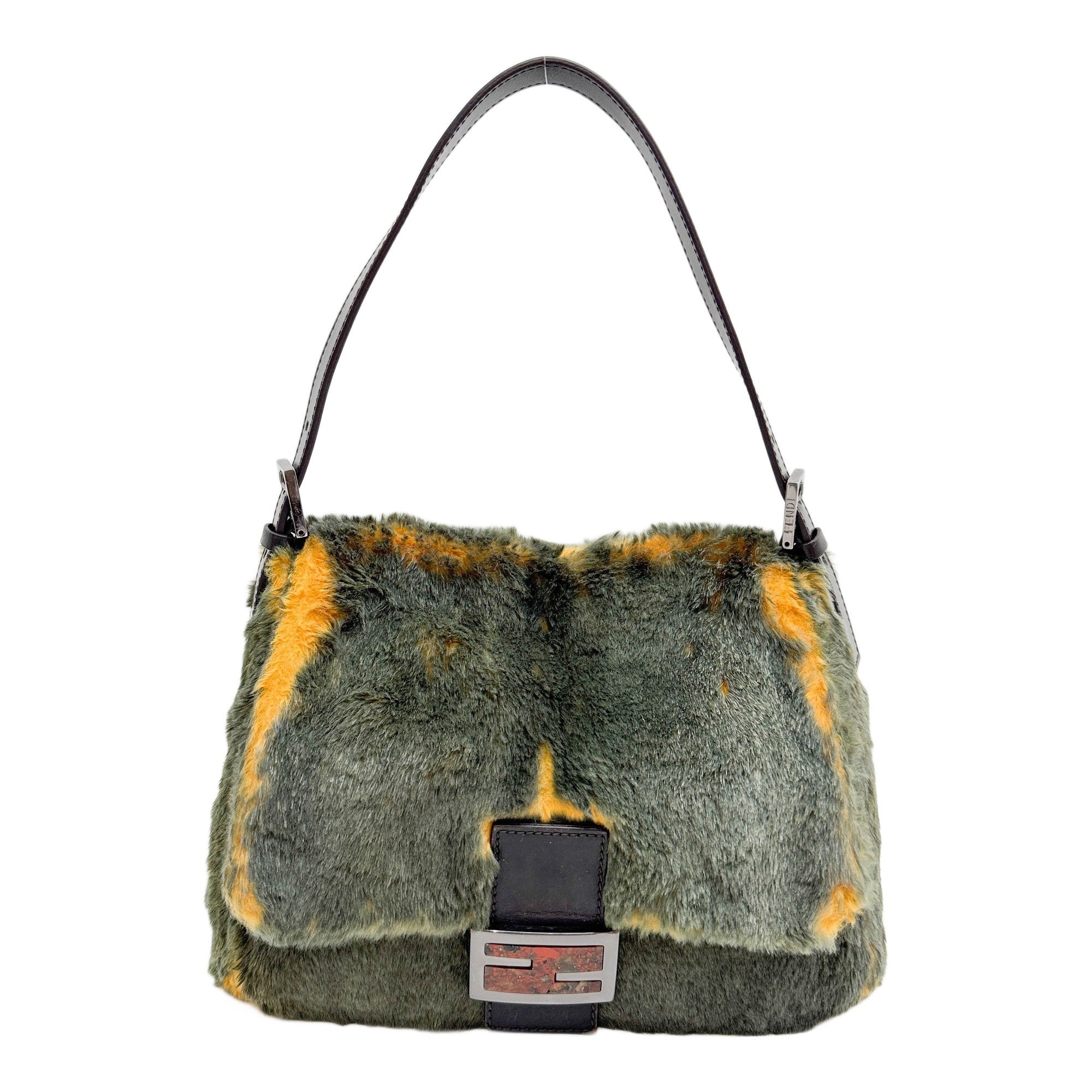 Mamma Baguette Multicolor Fur Shoulder Bag
