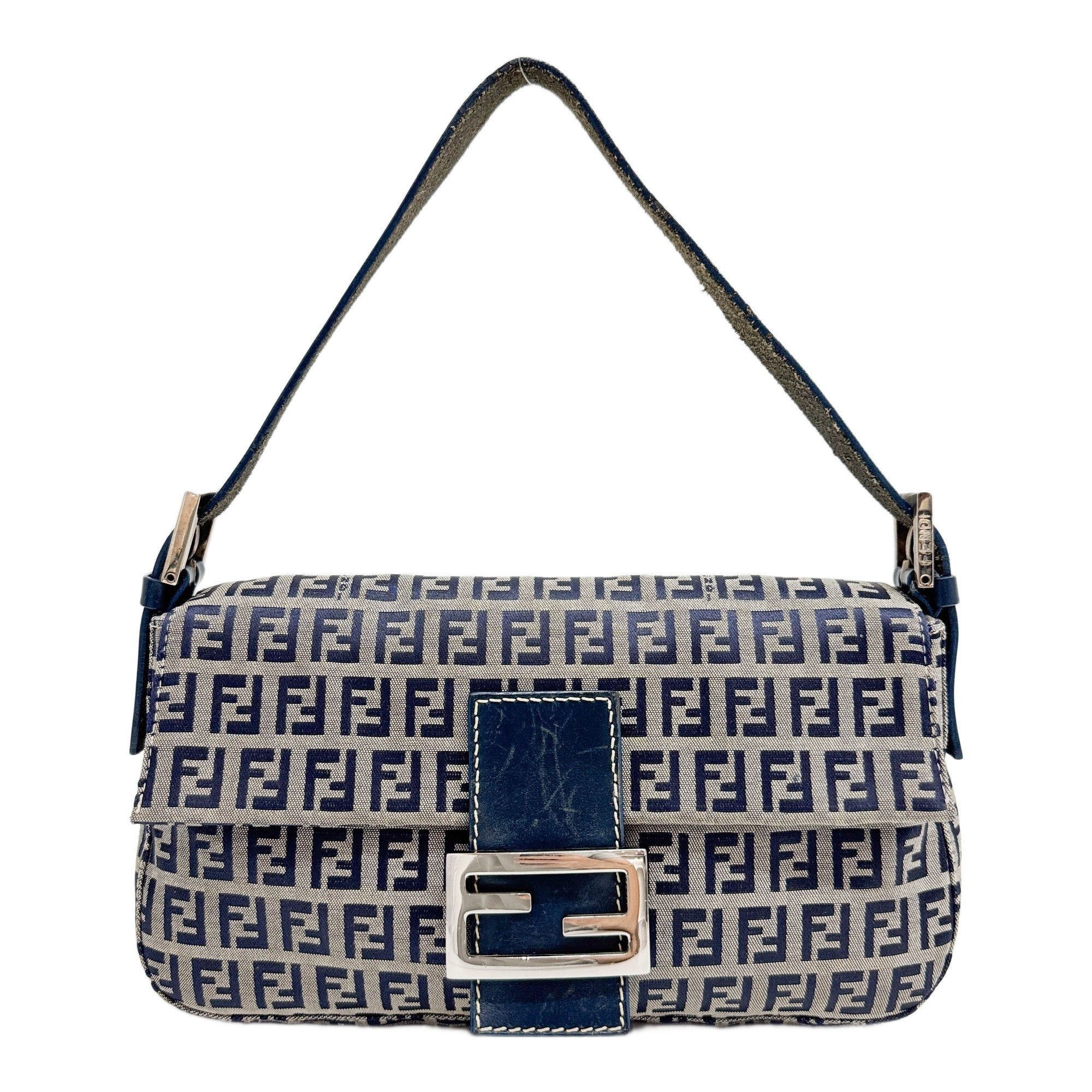 Baguette Blue Zucchino Canvas Shoulder Bag