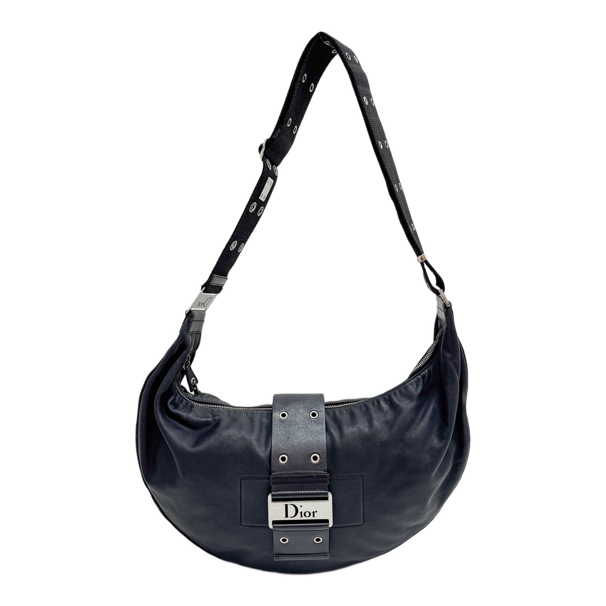 Street Chic Hobo Black Leather Shoulder Bag