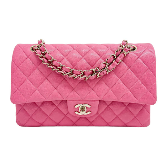 Medium Classic Double Flap 2020 Matelasse Pink Leather Shoulder Bag
