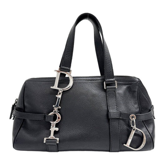 Boston Black Leather Handle Bag