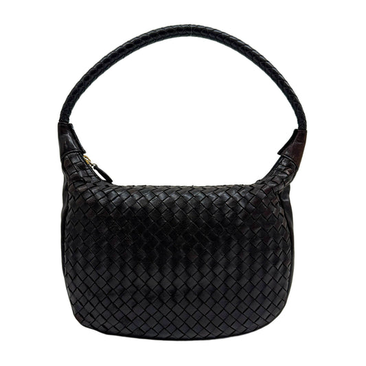 Intrecciato Deep Brown Leather Hobo Bag