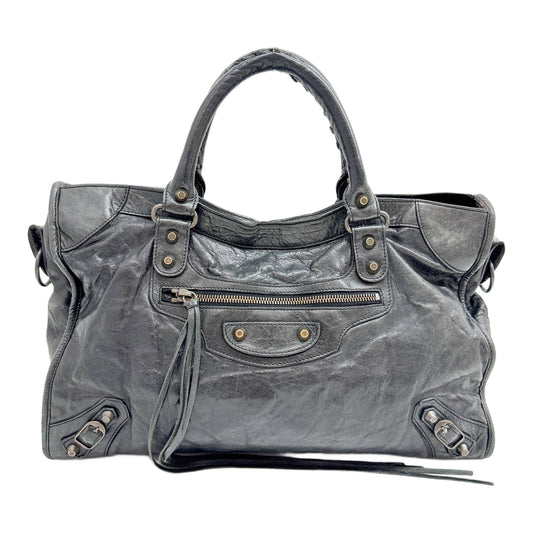 The City Black Leather Two Way Bag