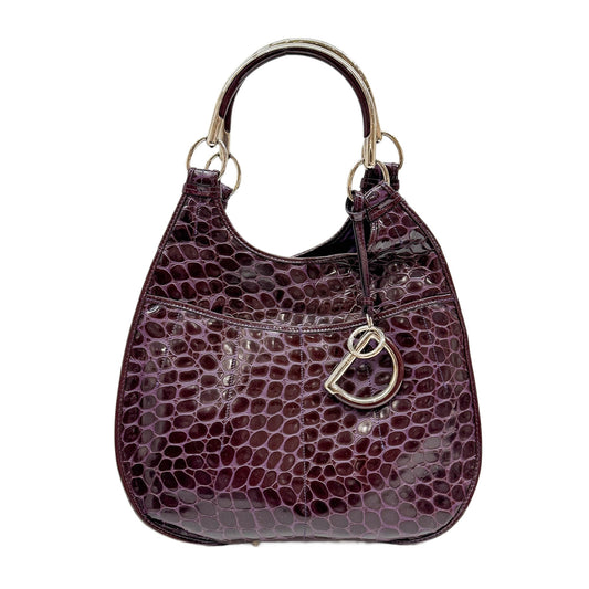 61 Purple Python Embossed Leather Shoulder Bag