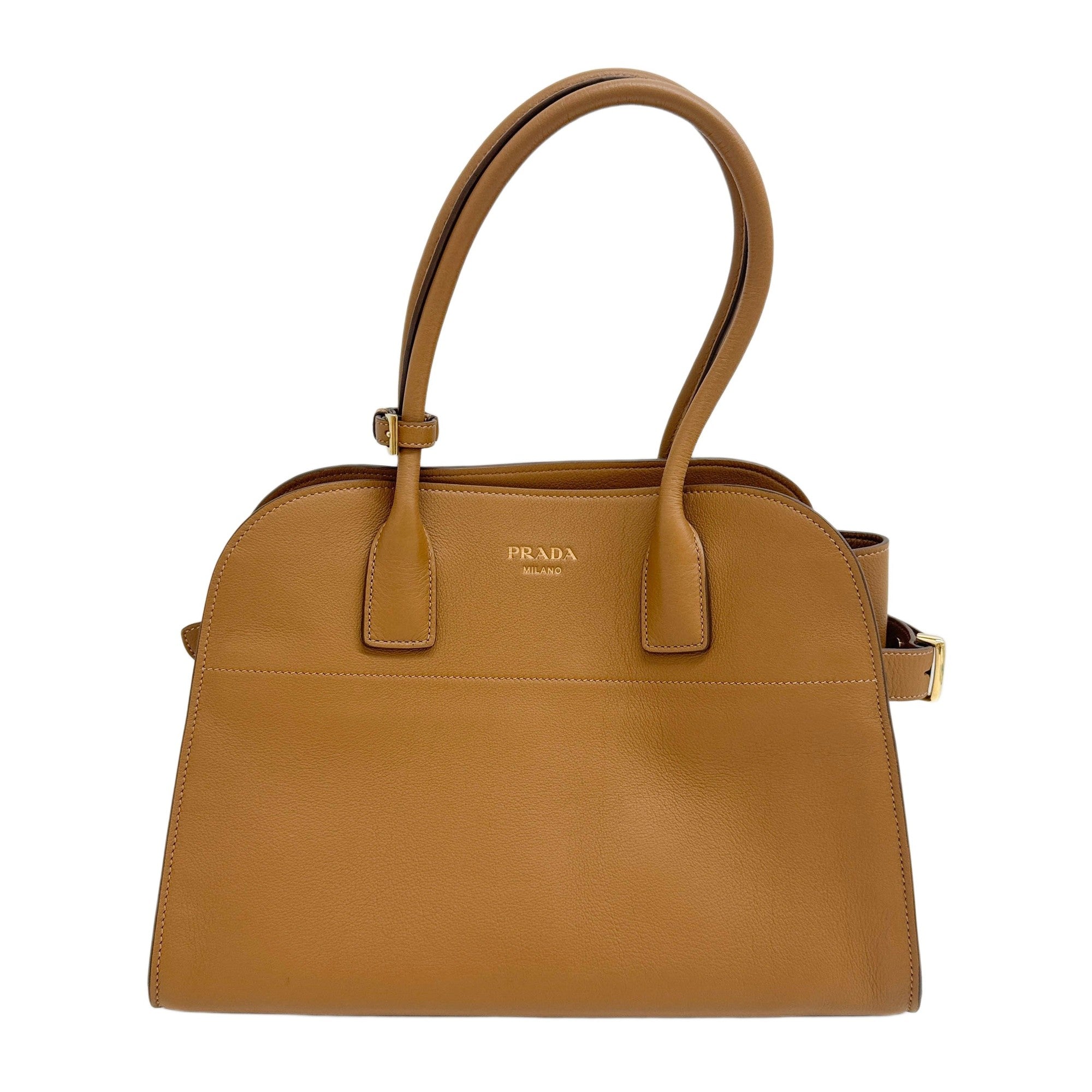 Shopping Caramel Brown Leather Handle Bag