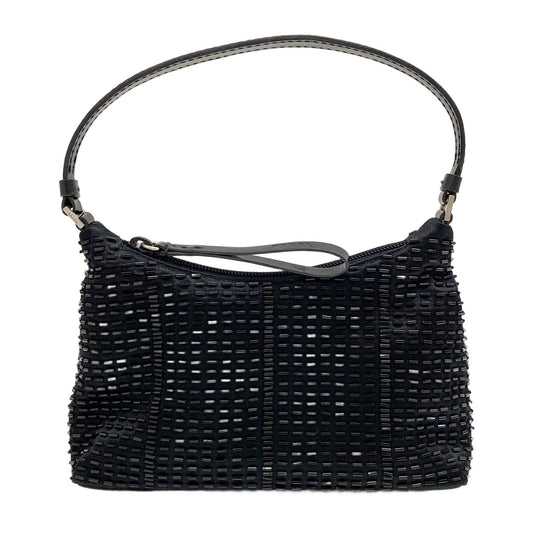 Beaded Black Satin Hand Bag