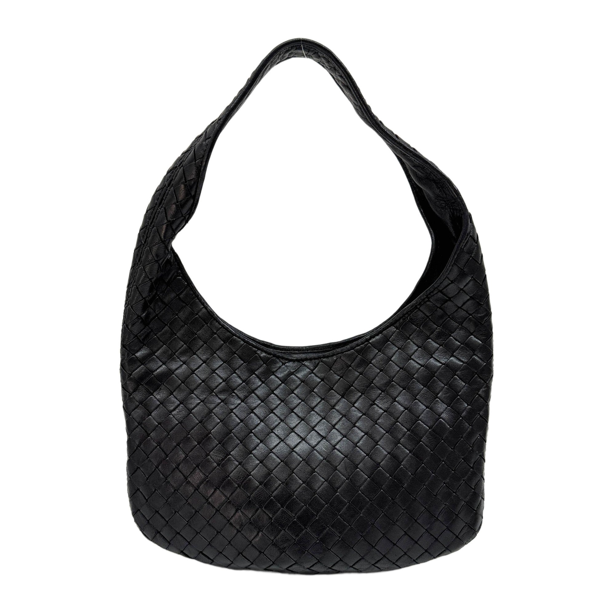 Veneta Intrecciato Black Leather Shoulder Bag