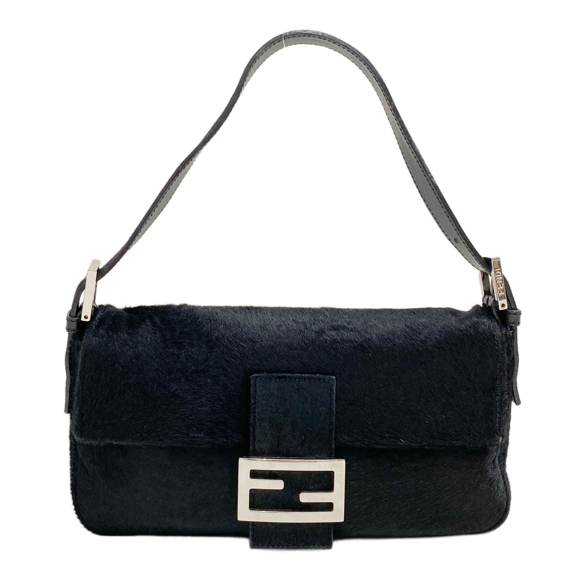 Baguette Black Pony Hair Shoulder Bag