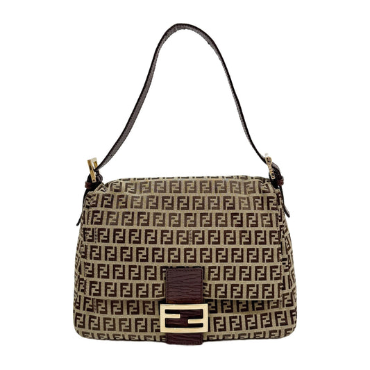 Mamma Baguette Brown Zucchino Canvas Shoulder Bag